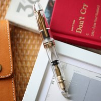 New Large MAJOHN P140 NO.8 F/M Nib Acrylic Piston Transparent Fountain Pen Ebonite Feed Large Capacity Ink Writing Luxury Pen