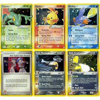 PKM Team Rocket Returns Starry Sky Flash Proxy Game Cards Rare Torchic Treecko Mudkip /Star Here Comes Team Rocket! Dark Ampharo