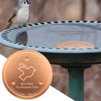 Copper Bird Bath Tray Triple-Point Support Purifier Disc Garden Bird Bath Purification Disk For Outdoor Bird Baths And Bowls