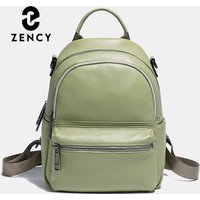 Zency Women Leather Backpack Knapsack Girls Backpacks Satchel Shoulder Grey White Large Capacity Preppy Style Bag Black Green