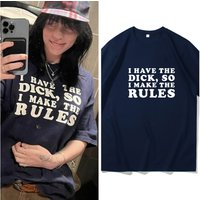 Billie's Same Style Short-sleeved Ins American Trendy Letter-print T-shirt, A Summer Men's and Women's Loose Pure Cotton Top