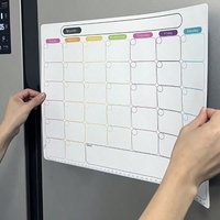 Erasable Monthly And Weekly Schedule Calendar Sticker Flexible Magnetic Refrigerator Sticky Notes Pad PVC Memo Message Board