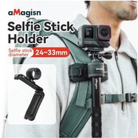 aMagisn Selfie Stick Hanger for Insta360/DJI/GoPro Action Camera, Quick-Release Waist Belt Clip Stick Holder ,Hands-free Mount