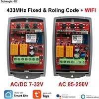 2CH Tuya WIFI 433MHz Universal Garage Tür Fernbedienung Empfänger Feste Rolling Code 433,92 mhz Schalter Für Alexa Google hause