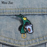 Hercules Panic Drinking Soda Enamel Pins Custom Brooches Lapel Badges Cartoon Animal Jewelry Gift for Kids Friends