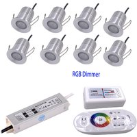 12V RGB IP65 3W Mini LED Downlight with Transformer Ceiling Spotlight Bedroom Kitchen 12V Dimmable Staircase Closet Party Light