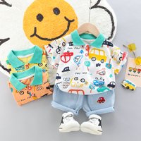 Ensemble 2 pièces de haute qualité pour bébés garçons : Polo et short en jean élégant – Vêtements d'été pour enfants
