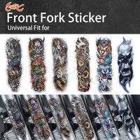 1 Pair Motorcycle Front Fork Skull Decal Sticker Waterproof Graphic Universal Fit for Harley Honda Yamaha Kawasaki Suzuki BMW
