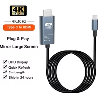 30/60Hz 4K USB C to HDMI Cable Type C Adapter HDTV Converter Cable For iPhone 15 TV Converter MacBook Air iPad Samsung laptop