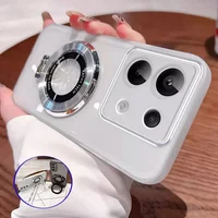 For Magsafe Magnetic Stand Holder Silicone Case For Funda Motorola Moto G15 G56 G05 G85 G35 G75 G86 G84 G53 Transparent Cover