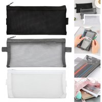 Pencil Case Set Clear Exam Pencil Pouch Mesh Zipper Pen Pouch Nylon Pen