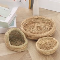 Grass Woven Bird Nests Hand Woven Parrot Chicken Nest Egg Laying Warm Preservation Breeding Nest Handmade Artificial Bird Nest