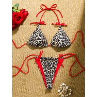 2026 New Women's Bikini Set Adjustable Tie Side Bandage Swimwear High-End Sexy Two-Piece Bathing Suit Summer Beach Push Up