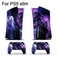 Skin Sticker for PS5 Console Slim Disc Edition Controller Anti Scratch Protective Vinyl Wrap Gaming Kit DIY Decor