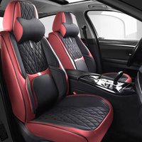Universal Car Seat Covers Full Covered Durable Artificial Leather Seat Cushion for 90% Sedan SUV Include Front and Rear Cover