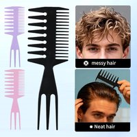 Big Teeth Double Side Tooth Combs Anti-Static Double-Sided Tooth Tail Handle Texture Styling Comb Salon Barber Hairstyle Tool