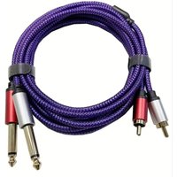 RCA To 6.35mm Cable 2 1/4inch TS To 2 RCA Male To Male Stereo Audio Adapter Cable for Microphone Mixer Sound Card Amplifier