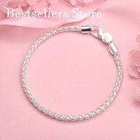 Charm 925 sterling silver 8-inch exquisite woven bracelet for men and women, fashionable party jewelry accessories