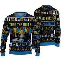2026 winter couple's sweatshirt, Captain Picard Star Trek ugly Christmas sweater cartoon anime unisex zip-up top