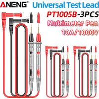 3Pcs 1000V 10A Universal Needle Tip Digital Multimeter Probe Test Leads ANENG PT1005B Multi Meter Test Lead Probe Wire Pen Cable