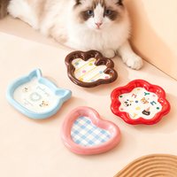 Kawaii Cat Bowl Dog Feeder Ceramic Water Bowl Pet Snack Can Plate Easy Clean Puppy Food Water Feeding Bowls