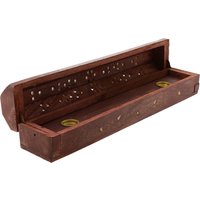Wooden Incense Holder Insence Insense Burner Ash Catcher Traditional Hollow Out Incense Stick & Cone Ash Holder Storage