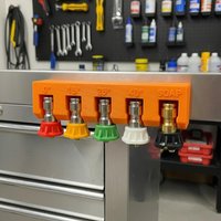 5Port Pressure Washer Nozzle Organizer 1/4 Inch Quick Connect Holder Space Efficient Storage for Outdoor Wash Scene