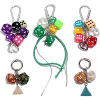 Classic Dice No. 8 Billiards Keychain Y2K Pink Lucky Dice Starburst Pendant Bag Charms Hangings Punk Ornament Accessories