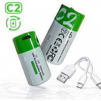 LR14 Lithium Polymer Rechargeable Battery 1.5V 5000mWh Type-C Ultra-Fast Charging Lithium Battery, Suitable for Gas Stoves, Etc.