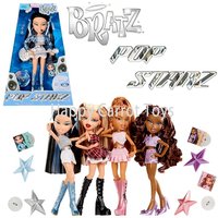 Original Bratz Pop Starz Doll 11.5 Inch Y2K Fashion Action Figures Electric Guitar Star Charm Music Collection Toys Girls Gifts