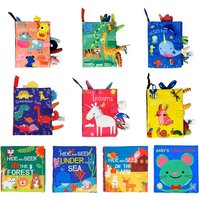 Hot Sale 0-36Month Baby Early Learning Educate Toy Tail Cloth Book Parent-child Interactive Sound Paper Puzzle Cloth Book Rattle