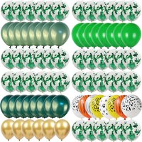 20pcs Green White Gold Confetti Latex Balloons For Jungle Safari Theme Dinosaur Party Decoration Woodland Birthday Decorations