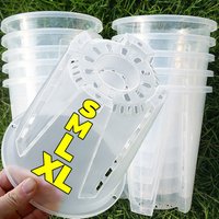 5/1x Transparent Flower Pot Plant Seedlings Breathable Pot Green Plant Planter Butterfly Orchid Flower Root Control Flowerpot