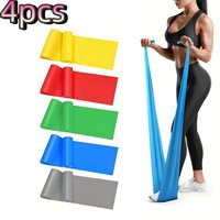 4 Pcs Yoga Elastic Bands Portable Pilates Hip Circle Expander Bands Latex Tension Gym Family Strength Training Resistance Belt