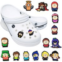 30pcs South Park Shoe Charms For Slides Sandals, PVC Shoe Decoration Accessories For Christmas Birthday Gift Party Favor