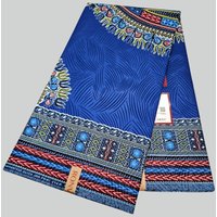 African Traditional Printed Blue Cotton Batik Fabric Wax Fabric for Sewing Dress Clothes Pants Cushion Covers Sofa R2306