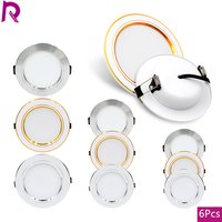 6szt Oprawa wpuszczana LED typu Downlight AC110V 220V DC12V 24V Lampa sufitowa 5W 9W 12W 15W 18W Lampa panelowa odpowiednia do oświetlenia wewnętrznego