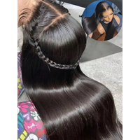 Perruques Lace Front Cheveux Humains 32 Pouces 12A Vierge Lisses Densité 200 Douces Perruques Lace Front 13x6 Cheveux Humains Pré-Pluckées Ligne de Cheveux Invisible