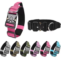 Tactical Dogs Collars with Handle Heavy Duty Military Dog Collar for Medium Large Dogs Collar with Quick Release Pets Collar
