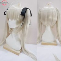 Anime Kasugano Sora Cosplay Wig 100Cm Long Straight Wig with two chip ponytails Heat Resistant Hair Wigs+ wig cap