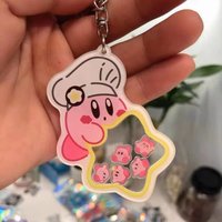 Cartoon Anime Kirby Keychain Acrylic Key Ring Cosplay Accessories Creative Pink Bag Decoration Gift