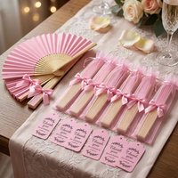 2 Sets/8 Sets/15 Sets/22 Sets/30 Sets/50 Sets of Pink Wooden Folding Fans, Personalized with Different Names, Commemorative Dates, Bridesmaid Gifts, Bachelorette Party Decorations, Bridal Gifts,