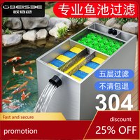 Ht fish pond filter water circulation system - large koi purification, outdoor garden pond external filter box