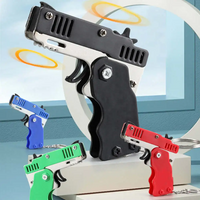 1PCS keychain gun 60 rubber bands rubber band gun Shooting Pistol Alloy Kid Outdoor Party metal gun gift boyfriend Gift Funny