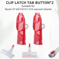 Red Wand Button for Dyson V7 V8 V10 V11 V15 SV10 SV11 SV12 SV14 SV22Cleaner Head Clip Latch Tab Replacement, 2 Sets with Springs