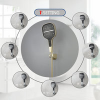 ABS Hand Shower Brushed Gold Chrome White Black 7 Modes Hand Held Shower Wall Mounted Adjustable Holder Hand Hold Shower Head