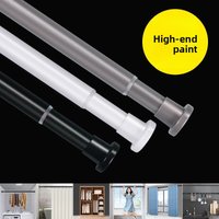 Expandable Rod Curtain Rod Balcony Bathroom Wardrobe Roman Stick No Drilling Required Clothes Drying Rack Carbon Steel Painted