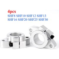 4pcs Linear Bearing Shaft SHF8 SHF10 SHF12 SHF16 SHF20 SHF25 SHF30 Aluminum Alloy Support CNC Router for 3D Printer Part