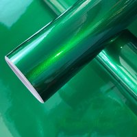 Ultra Glossy Green Metallic Car Vinyl Wrap Film With Air Release Self Adhesive Car Motorcycle Wrapping DIY Sticker Decal