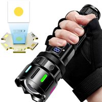 KENSUN Super Bright LED Flashlight Rechargeable Spotlight Lamp High Power Tactical Torch Waterproof Lantern Outdoor Emergency